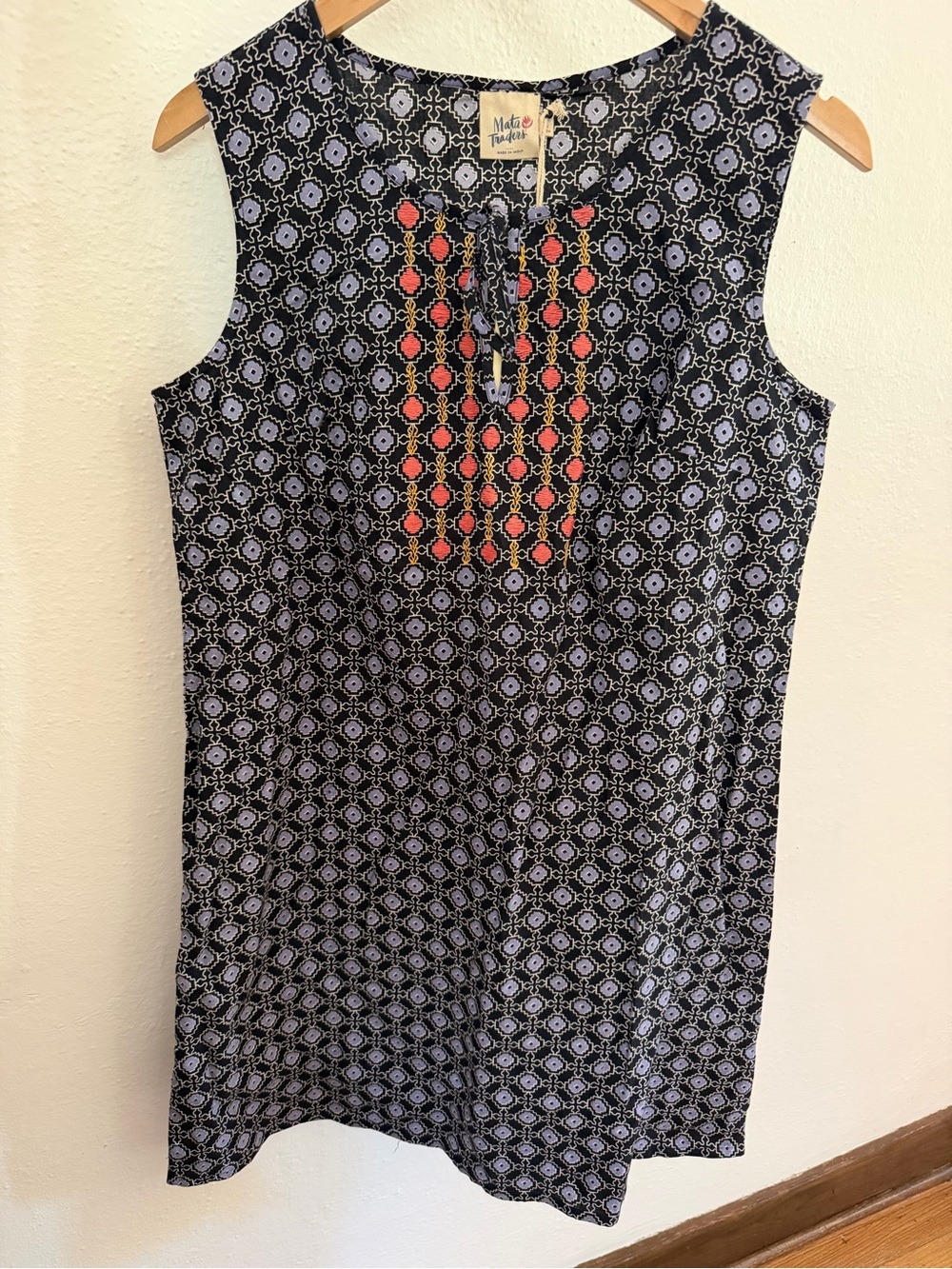 NWT Mata Traders Fair Trade Cotton Shift Dress Medium